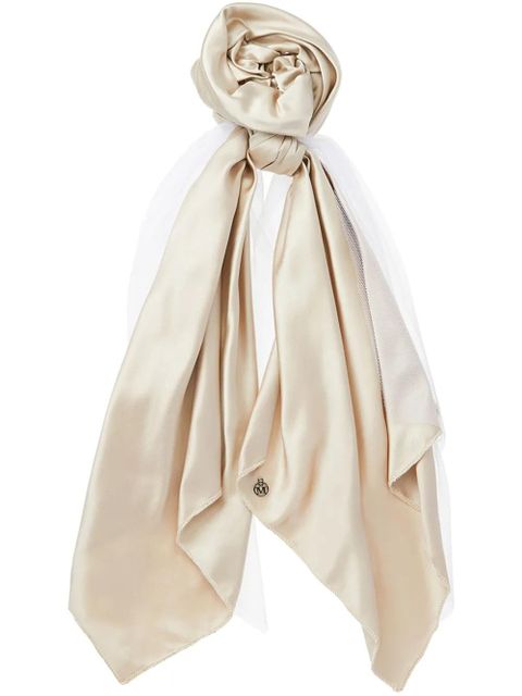 Maison Michel Birdy satin scrunchie - Neutrals - zdjęcie produktu nr 1