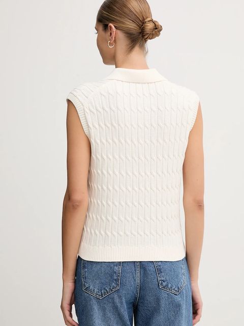 Tommy Hilfiger kamizelka bawełniana damski kolor biały lekki WW0WW45655