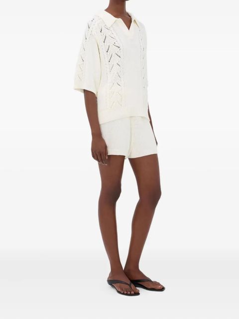 LouLou de Saison Andel crochet-detail shorts - White