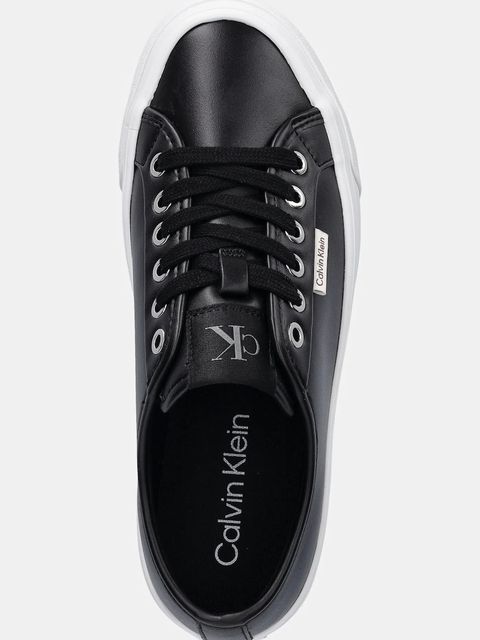 Calvin Klein sneakersy VULC FLATF LACE UP LTH CK kolor czarny YW0YW01932