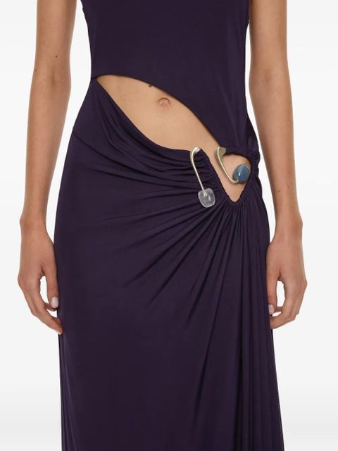 Christopher Esber Veer spiral crystal tank asymmetric dress - Purple