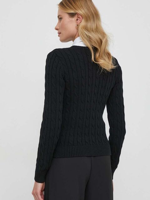 Lauren Ralph Lauren sweter bawełniany kolor czarny - zdjęcie produktu nr 2
