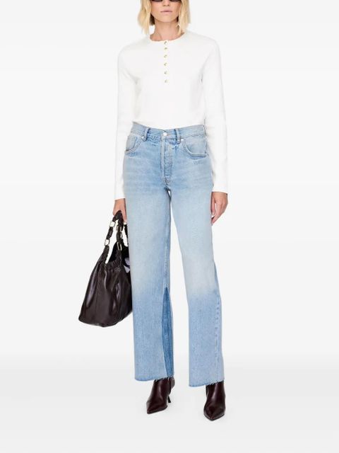 ANINE BING Alessia button-front ribbed top - White - zdjęcie produktu nr 2