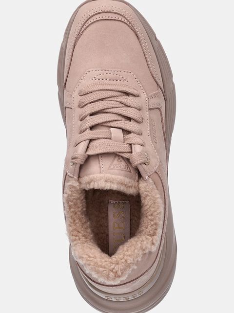 Guess sneakersy nubukowe FARREA2 damskie kolor różowy FLF2RR LEA12 - zdjęcie produktu nr 2