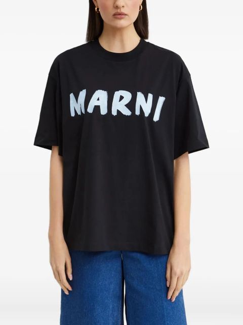 Marni logo-print round-neck T-shirt - Black