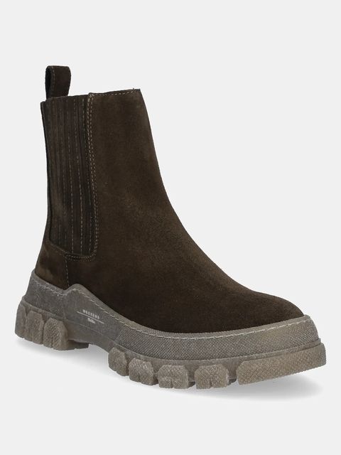 Weekend Max Mara sztyblety zamszowe Genepi damskie kolor zielony na platformie 2525796035600 - zdjęcie produktu nr 1