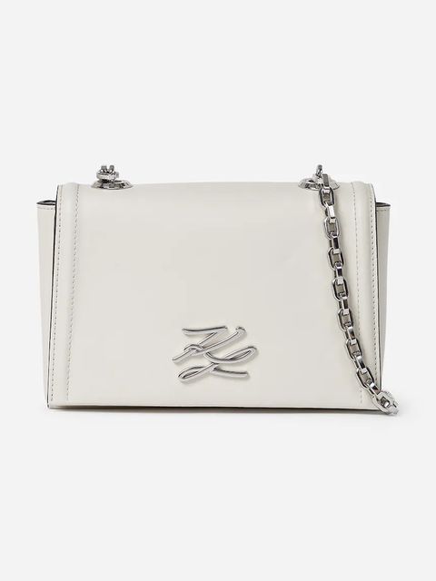 Karl Lagerfeld torebka skórzana K/AUTOGRAPH kolor biały A1W30174 - zdjęcie produktu nr 1