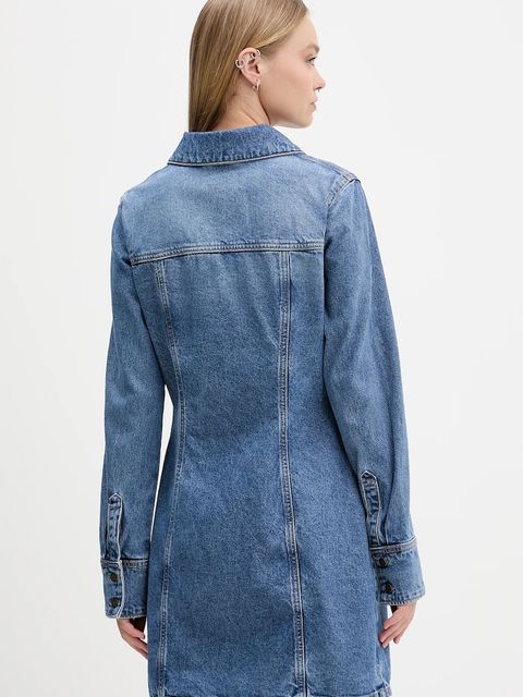 Guess Jeans sukienka jeansowa kolor niebieski mini rozkloszowana W5BK48 D5M48 - zdjęcie produktu nr 2