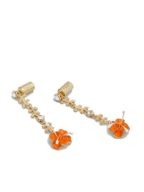 Marni flower-motif drop earrings - Gold - zdjęcie produktu nr 2