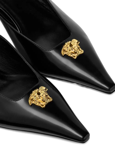Versace medusa-head pointed-toe mules - Black