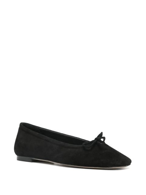 Aeyde bow-detail suede ballerina shoes - Black