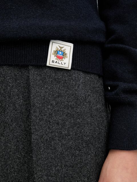 Bally sweter kaszmirowy damski kolor granatowy lekki WKN0AO