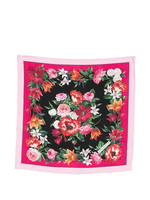 Dolce & Gabbana floral print square scarf - Black