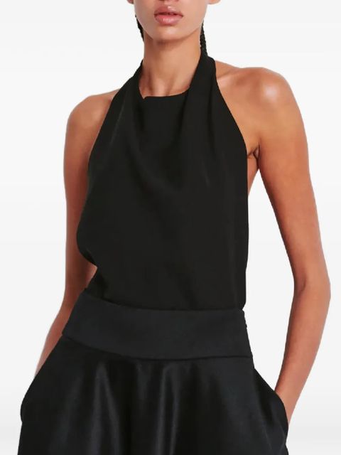 WARDROBE.NYC halter ruched silk blouse - Black - zdjęcie produktu nr 1