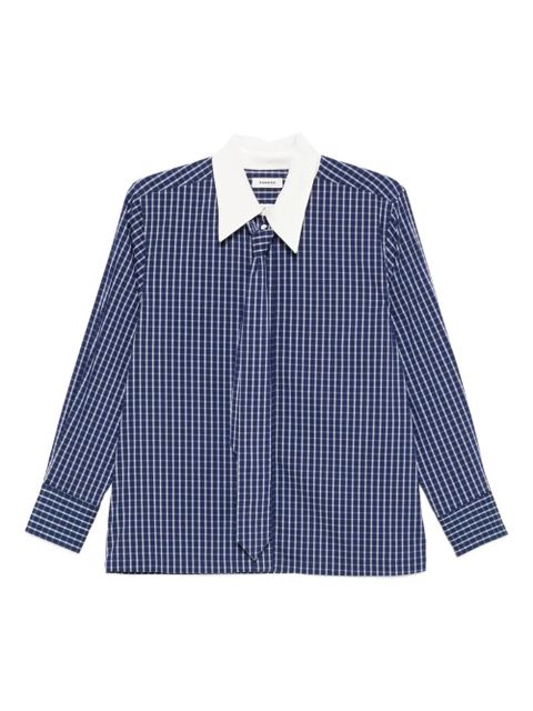 SANDRO checked tie-neck blouse - Blue - zdjęcie produktu nr 1