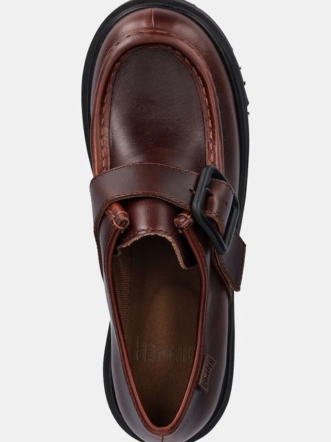 Camper półbuty skórzane Milah damskie kolor brązowy na platformie K201930-002