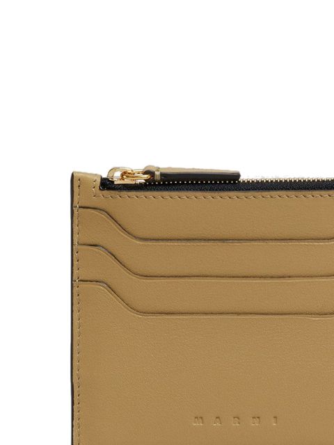 Marni small zipped leather card case - Neutrals - zdjęcie produktu nr 2
