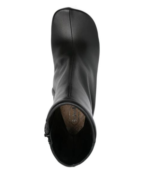 Balenciaga 75mm leather square-toe boots - Black