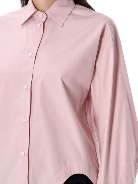 The Attico curved-hem button-up shirt - Pink