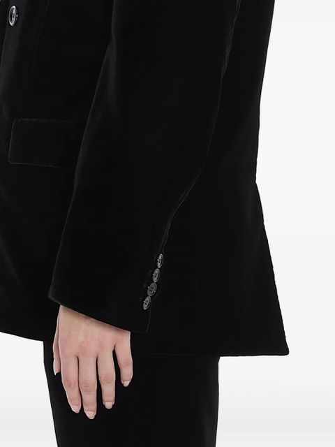 Saint Laurent Cassandre double-breasted velvet jacket - 1000|Black