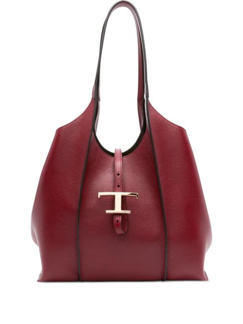 Tod's Timeless T-bar clasp leather tote bag - Red - zdjęcie produktu nr 1