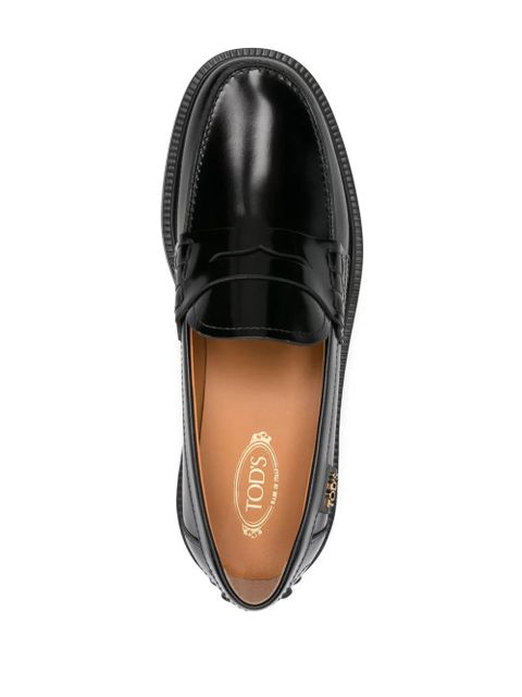 Tod's logo-lettering loafers - Black