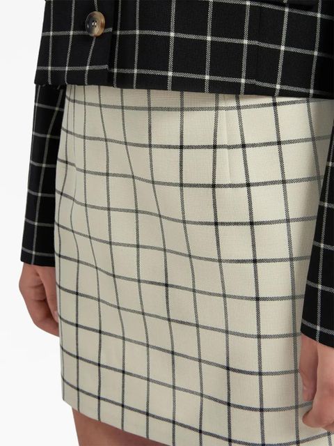 Marni checked wool miniskirt - White