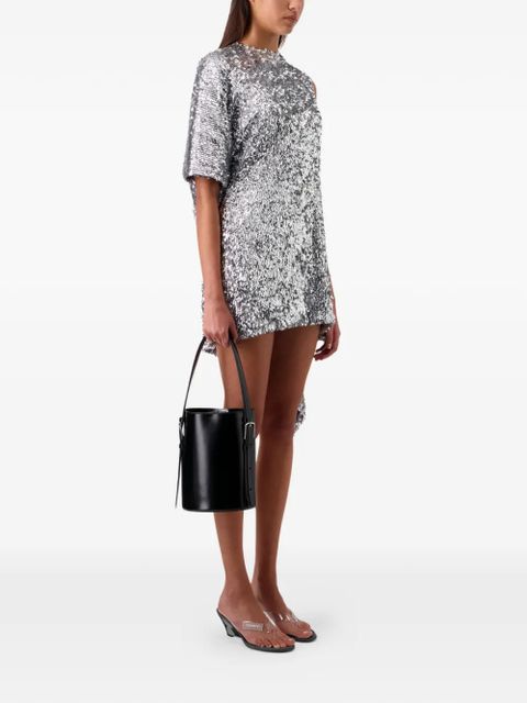 Coperni Zero draped asymmetric waste dress - Silver