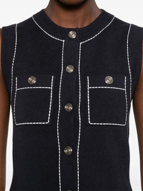 Maje contrast-stitch mini dress - Blue