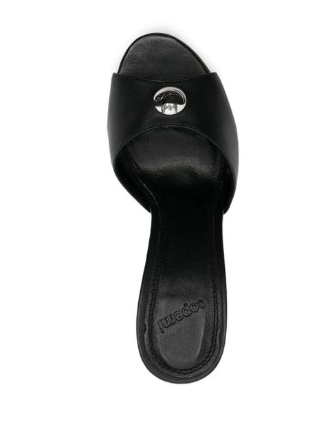 Coperni 95mm leather logo-plaque sandals - Black