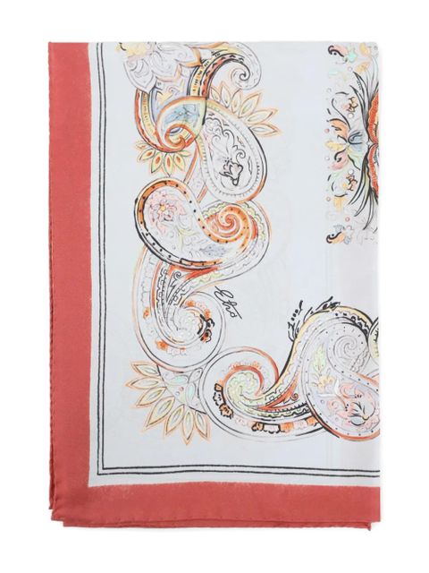 ETRO paisley-print border-detail scarf - White - zdjęcie produktu nr 1