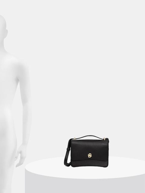 BOSS torebka skórzana kolor czarny 50554935