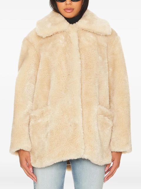 Free People Pretty Perfect faux-fur collar coat - Neutrals