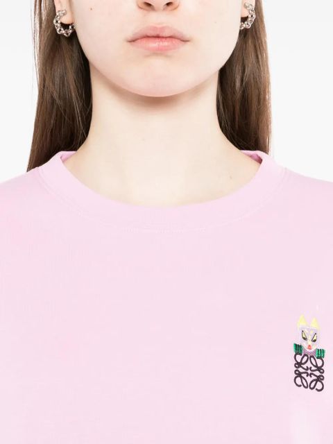 LOEWE logo-embroidered T-shirt - Pink