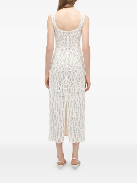 Simkhai Leonora macramé midi dress - White