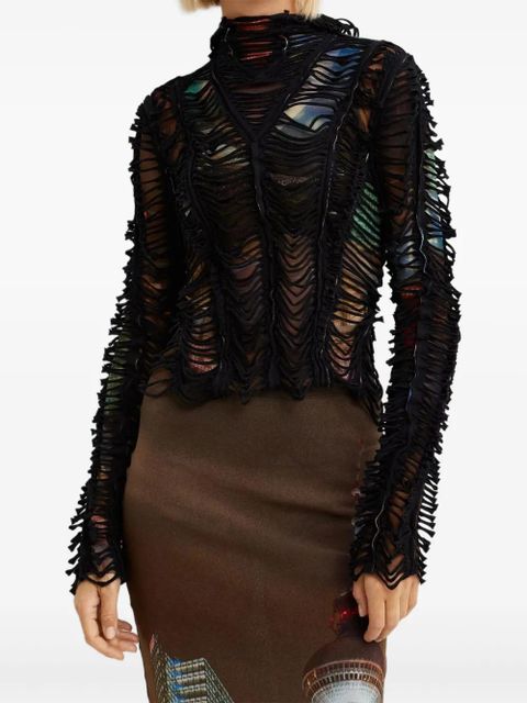 Jean Paul Gaultier raw edges hoodie - Black - zdjęcie produktu nr 1