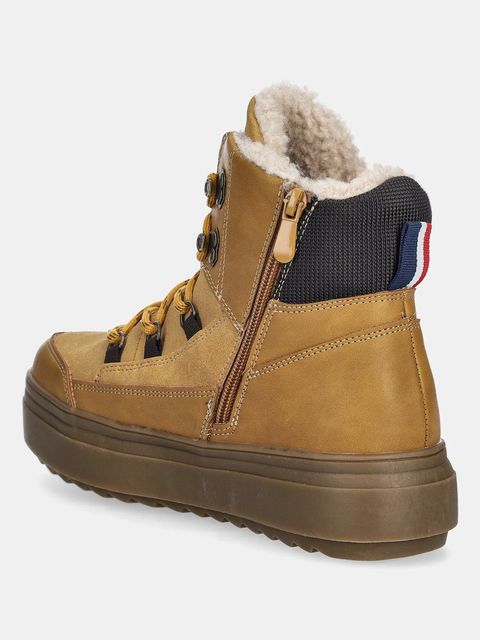 U.S. Polo Assn. botki ICY007 damskie kolor żółty na płaskim obcasie ocieplone ICY007W/EUH1