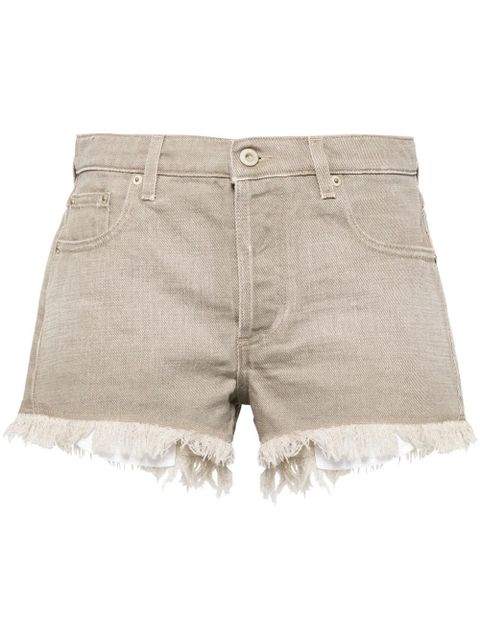 LOEWE Anagram-logo denim shorts - Neutrals