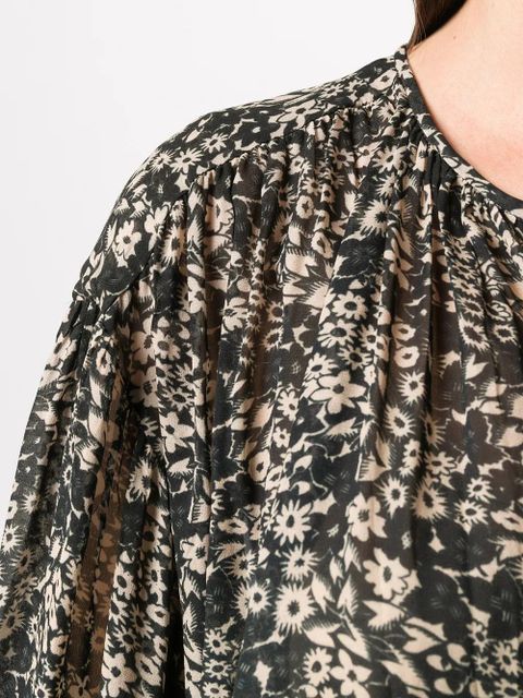 MARANT ÉTOILE Liliana oversized floral-print blouse - Black