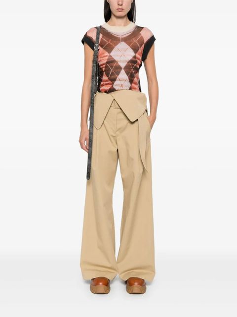 JW Anderson foldover trench trousers - Brown