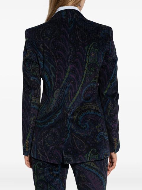 ETRO corduroy double-breasted blazer - Blue - zdjęcie produktu nr 2