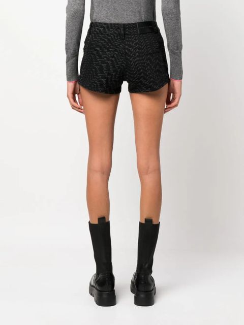 PINKO logo-print denim shorts - Black