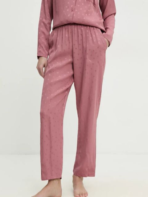 Answear.LAB piżama damska kolor różowy satynowa