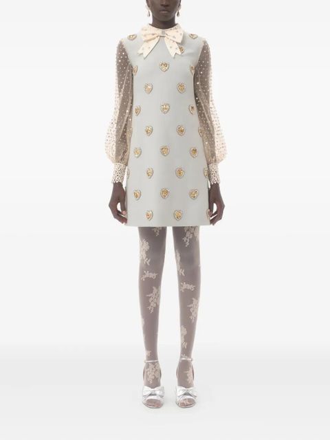 Valentino Garavani mini Crepe Couture embroidered dress - Blue