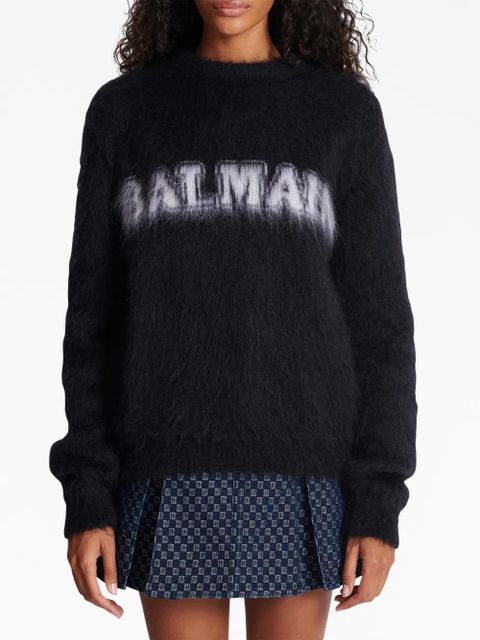 Balmain logo-jacquard jumper - Black