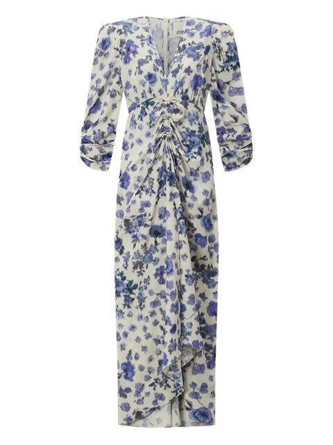 ISABEL MARANT maxi floral ruched dress - Neutrals - zdjęcie produktu nr 1