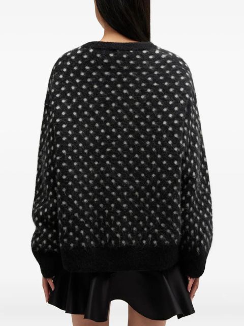 GANNI polka-dot logo sweater - Black