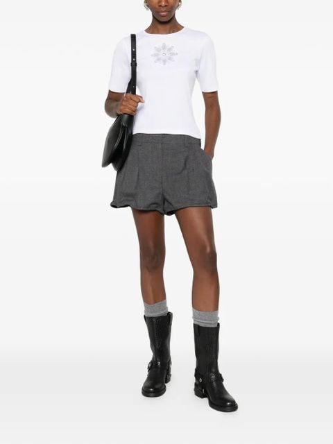 TWINSET floral-appliqué T-shirt - White - zdjęcie produktu nr 2