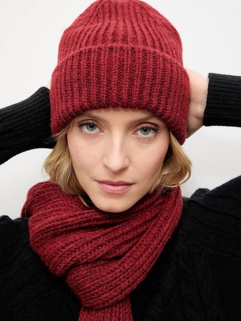 Answear.LAB czapka z wełną kolor czerwony