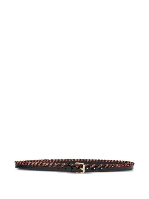 DRIES VAN NOTEN braided-embellishment leather belt - Black - zdjęcie produktu nr 1